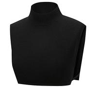 LoudSung Pull en tricot à col roulé amovible - Col roulé - Élégant - Pour femme et fille, noir, 48, 46