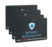 LOUEBICA Lot de 3 cartes de blocage RFID, protection de passeport NFC sans contact, protection complète du portefeuille, 4 pièces, noir, Moderne