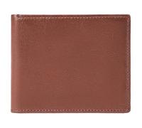 LOUEBICA Portefeuille pour homme en cuir véritable à deux volets, blocage RFID, fin et minimaliste, poche avant, avec 1 fenêtre pour carte d'identité, rouge/marron