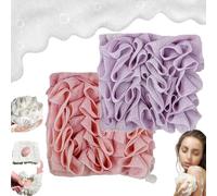 Loufee, Loufee Lot de 2 gants de toilette en luffa doux 2 en 1, éponge de bain exfoliante, éponge de bain Luffa pour douche (2 pièces-B)