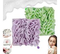 Loufee, Loufee Lot de 2 gants de toilette en luffa doux 2 en 1, éponge de bain exfoliante, éponge de bain Luffa pour douche (2 pièces-C)