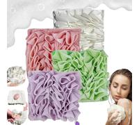 Loufee, Loufee Lot de 4 gants de toilette en luffa doux 2 en 1, éponge de bain exfoliante, éponge de bain Luffa pour douche (4 pièces, C)