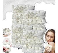 Loufee, Loufee Lot de 4 gants de toilette en luffa doux 2 en 1, éponge de bain exfoliante, éponge de bain Luffa pour douche (4 pièces)