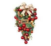 Loufy 1 pièce de Noël avec gouttes et couronne comme sur la photo, en plastique, fil de fer pour la porte d'entrée, guirlande d'escaliers d'hiver pour décorations de Noël et décorations de sapin de