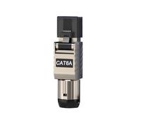 Loufy 1 Pièces Connecteurs de Câble Ethernet RJ45 Cat6A RJ45 en Métal sans Outil Prise de Terminaison Facile 2000 MHz 40G Câble LAN 22AWG - 24AWG Facile à Utiliser