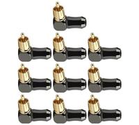 Loufy 10 Pièces Connecteur RCA Prise Audio Mâle 90 Degrés Coude à Angle Droit Connecteur de Borne de Haut-Parleur pour Souder des Pièces de Rechange de Câble Vidéo