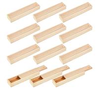 Loufy Lot de 12 boîtes en bois brut avec couvercle coulissant, boîte à , boîte à crayons, 22,9 x 5,6 x 3,1 cm
