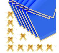 Loufy Lot de 20 feuilles de papier cadeau floral - Bouquet de fleurs avec nœud - Papier cadeau imperméable pour mariage