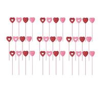 Loufy Lot de 36 cœurs en mousse à paillettes pour Saint Valentin, tons rouges et roses gonflés