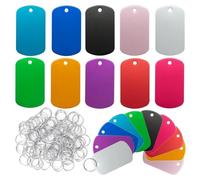 Loufy Lot de 50 étiquettes vierges en aluminium avec trou de suspension - Multicolore - Double face