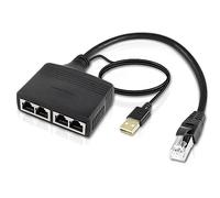 Loufy Réseau 1 Split 400 Mégabit Réseau Partage Réseau RJ45 1 Drag 4 Port Réseau Répartiteur Réseau Expansion Réseau Facile à Utiliser Noir