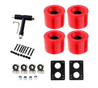 Loufy Skateboard 80A avec roulements Longboard Cruiser Street Upgrade PU Rouge