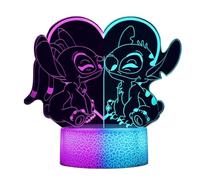 LOUHH Lampe Stitch, Version Améliorée 3D LED Smart Remote Control Lampe 16 Couleurs NoëL Cadeau Chambre D'Enfant DéCoration Cadeau De Vacances