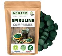 LOUICE Spiruline en Comprimés 90g - 360 Comprimés à Croquer | Spiruline en comprimés, 360 comprimés, 90 g, sachet refermable