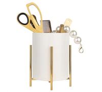 LOUIE SILNA Porte-stylos, Céramique avec Pot à Crayons en Métal, Organiseur de Table de Maquillage, Porte-Stylo Rond pour Bureau/Domicile, Porte-Stylo pour Bureau/Domicile, Rangement pour Stylos (15