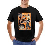 Louis-Armstrong-Vintage-T-Shirt-Animal-Print-Shirt-for-Boys-Short-t-Shirt-Anime-Clothes-Men Black L