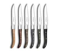 Louis - Coffret 6 couteaux steak 6 bois pakka mixés Lou Laguiole