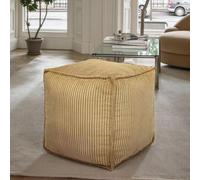 Louis Donné Housse de pouf carré jaune à 17 bandes - Housse de repose-pieds pour intérieur et extérieur - Marron clair