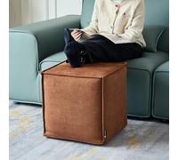 Louis Donné Pouf carré non rembourré avec housse de pouf ottoman, repose-pieds, coussin de rangement, tissu microfibre marron pour salon, chambre à coucher, café (housse uniquement)