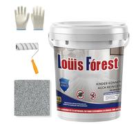 Louis Forest Peinture de sol époxy colorée pour sol de garage effet marbre brillant Revêtement à base d'eau imperméable et antidérapant Gris sésame 1 kg