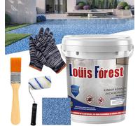 Louis Forest Peinture de sol époxy Resine Sol Exterieur, revêtement de sol époxy effet marbre brillant, imperméable et antidérapant, sûr et respectueux de l'environnement (bleu saphir)