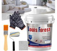 Louis Forest Peinture de sol époxy Resine Sol Exterieur, revêtement de sol époxy effet marbre brillant, imperméable et antidérapant, sûr et respectueux de l'environnement (gris chanvre blanc)