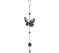 Louis Moulin Carillon en forme de papillon avec perles - anthracite G
