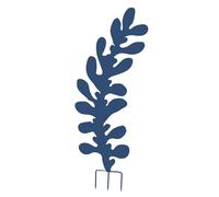 Louis Moulin Décoration Jardin à Planter - Motif Feuille Eucalyptus - Métal Bleu - H 120 x L 42,5 cm - Tuteur Design et Ornement Extérieur