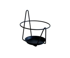 Louis Moulin Essentis Porte-Pots Soucoupe Mural Noir Ø 20-22cm - Fixation Murale Discrète - Acier Époxy Anti-Rouille