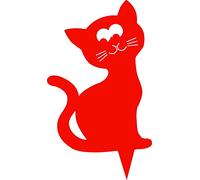 Louis Moulin Figurine à piquer Chat 24x16 cm - Rouge - Made in France