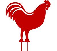 Figurine à piquer Coq 42,5x42 cm - Rouge - Made in France