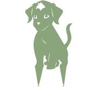 Figurine à piquer en forme de chiot - 20x36,5cm - vert pâle