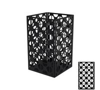 Louis Moulin Photophore Carré Design - Motif Géométrique - Lanterne Bougie en Métal Noir Charbon - H 30 x 17,5 cm - Décoration Moderne Intérieur Extérieur