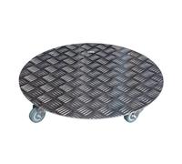 LOUIS MOULIN-Roule plante rond en aluminium à 5 roues gris diamètre 50 cm