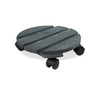 LOUIS MOULIN-Roule-plante rond en bois gris anthracite Louis Moulin Basics - diamètre 30 cm