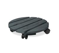 LOUIS MOULIN-Roule-plante rond en bois gris anthracite Louis Moulin Basics - diamètre 37,5 cm