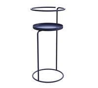 Louis Moulin Sellette Design Cylindra - Support Plante Rond et Bout de Canapé - Métal Époxy Bleu - H 55 x Ø 23 cm - Intérieur/Extérieur - Fabriqué en France