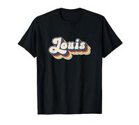 Louis Name Prénom personnalisé T-Shirt Apparel for Louis - Birthday Christmas Unisex-Adultes Noir Small Classique Manche courte Personnalisé avec nom