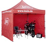 Louis Pavillon 3 X 3 Mètres AVEC 3 PAROIS, ROUGE/BLA.