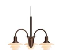 Louis Poulsen Chandelier PH 1/1 Centenary Edition lustre Brass-dusty terracotta. 3 bras