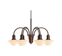 Louis Poulsen Chandelier PH 1/1 Centenary Edition lustre Brass-dusty terracotta. 6 bras