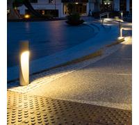 Louis Poulsen Flindt Garden Wege-/Pollerleuchte, hauteur 34,5cm, gris aluminium, avec pièce à enterrer