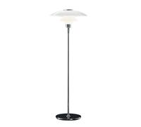 LOUIS POULSEN lampadaire PH 4 1/2 - 3 1/2 (Chrome extra brillant - Verre opalin souflé et métal)