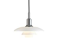 LOUIS POULSEN lampe à suspension PH 3/2 (Chrome extra brillant - Verre opalin souflé et métal)