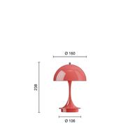 Louis Poulsen - Panthella 160 Portable Lampe de Table V3 Opaque Coral