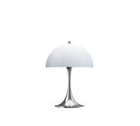 Louis Poulsen Panthella 250 Portable V3 Chrome Akku Tischleuchte, Chrome Opal Blue Grey