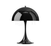 Louis Poulsen Panthella Portable Lampe rechargeable LED abat-jour noir - pied noir - 25 cm Ce luminaire comporte des modules à LED prémontés de classes énergétiques A A++, A+, A