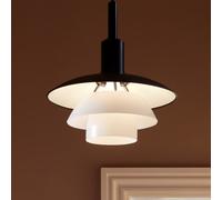Louis Poulsen Lampe à suspendre PH 3/3 Noir – Verre opalin blanc