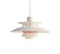 Louis Poulsen Suspension PH 5 Mini - Blanc moderne - Tiges de connexion couleur laiton