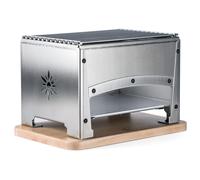 LOUIS TELLIER - Barbecue de Table pour Extérieur - Portable - Grill Charbon - Qualité Professionnelle - Stable - Compact et Sécurisé - Inox - 33 cm x 22 cm x 21,5 cm - Fabriqué en France